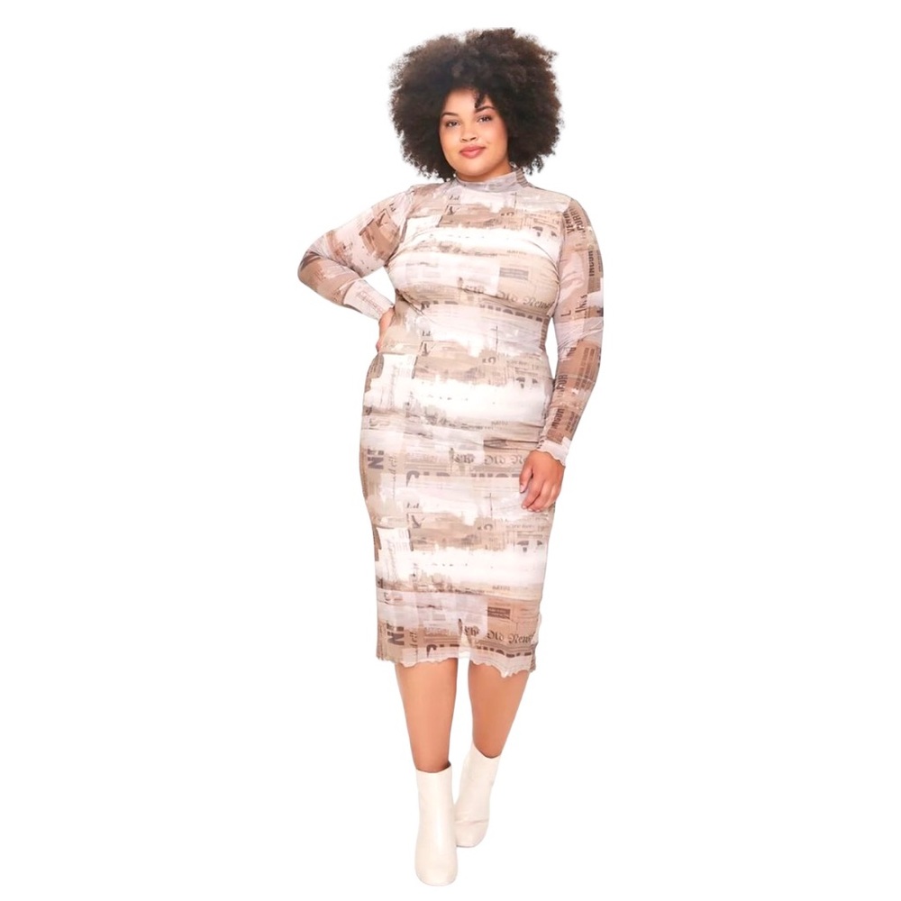 Forever 21 Women’s Bodycon Newspaper Dress